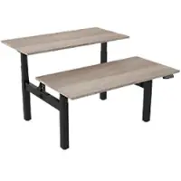 Euroseats Dual Bench Zit-sta-bureau Rechthoekig Robson Eiken H-Frame 1.800 (B) x 800 (D) x 1.305 (H) mm Metaal