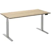 Ceha Adjust 2 Plus Elektrisch hoogteverstelbaar Zit-sta-bureau Rechthoekig Wit Eiken T-Voet 1,400 (B) x 800 (D) x 1,300 (H) mm Melamine, metaal