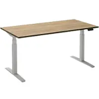 Ceha Adjust 2 Plus Elektrisch hoogteverstelbaar Zit-sta-bureau Rechthoekig Eiken T-Voet 1,600 (B) x 800 (D) x 1,300 (H) mm Melamine, metaal