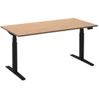 Ceha Adjust 2 Plus Elektrisch hoogteverstelbaar Zit-sta-bureau Rechthoekig Beuken T-Voet 1,600 (B) x 800 (D) x 1,300 (H) mm Melamine, metaal