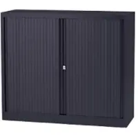 Bisley Roldeurkast Kunststof, Staal 1 Plank Afsluitbaar 1.200 x 430 x 1.030 mm Donkergrijs