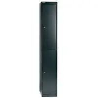 Bisley Staal Garderobekast 2 Deuren 1 kluis Sleutel 305 x 457 x 1.802 mm Zwart