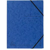 Exacompta Map 555412E Gewafeld karton Elastiek 24 (B) x 0,3 (D) x 32 (H) cm Blauw Pak van 25