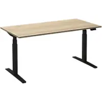 Ceha Adjust 2 Plus Elektrisch hoogteverstelbaar Zit-sta-bureau Rechthoekig Wit Eiken T-Voet 1,600 (B) x 800 (D) x 1,300 (H) mm Melamine, metaal