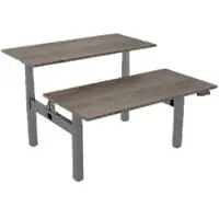 Euroseats Dual Bench Zit-sta-bureau Rechthoekig Logan Eiken H-Frame 1.800 (B) x 800 (D) x 1.305 (H) mm Metaal