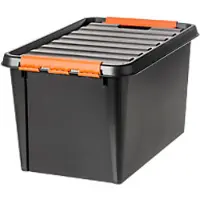 Smartstore Pro 45 Kunststof Magazijnbak 49 l Zwart, oranje 39 x 59 x 34 cm 4 Stuks
