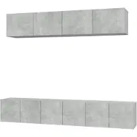 vidaXL 5-delige Tv-meubelset bewerkt hout betongrijs