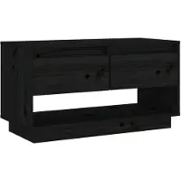 vidaXL Tv-meubel 74x34x40 cm massief grenenhout zwart
