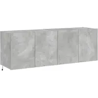 vidaXL Tv-wandmeubels met LED-verlichting 2 st 60x35x41 cm betongrijs