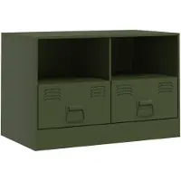 vidaXL Tv-meubel 67x39x44 cm staal olijfgroen