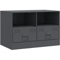vidaXL Tv-meubel 67x39x44 cm staal antracietkleurig