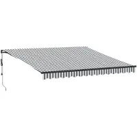 vidaXL Luifel automatisch uittrekbaar 450x300 cm antracietkleur en wit