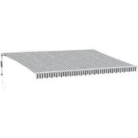 vidaXL Luifel automatisch uittrekbaar 500x300 cm antracietkleur en wit