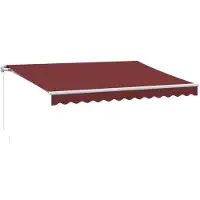 vidaXL Luifel handmatig uittrekbaar met LED 350x250 cm bordeauxrood