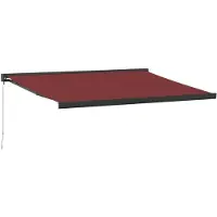 vidaXL Luifel handmatig uittrekbaar 450x300 cm bordeauxrood