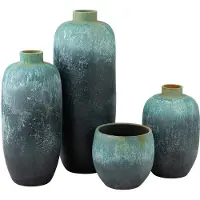 J-Line vaas Vintage - keramiek - azuur - large