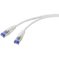 Renkforce RF-5266142 RJ45 Netwerkkabel, patchkabel CAT 6A S/FTP 3.00 m Grijs Slimline, Flexibel, Snagless, Vlambestendig 1 stuk(s)