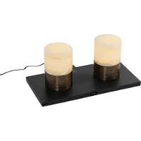 QAZQA Set van 2 tafellampen donkerbrons RGBW oplaadbaar IP54 - Alessia