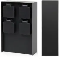 Livolo Buiten Wandcontactdoos | Zwart | 4 Stopcontacten | Breed | Waterdicht
