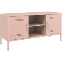 vidaXL Tv-meubel 100,5x39x50,5 cm staal roze