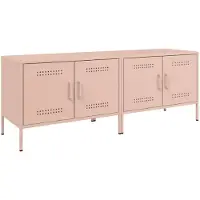 vidaXL Tv-meubelen 2 st 68x39x50,5 cm staal roze