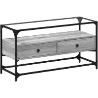vidaXL Tv-meubel met glazen blad 98x35x51 cm bewerkt hout grijs sonoma