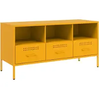 vidaXL Tv-meubel 100,5x39x50,5 cm staal mosterdgeel