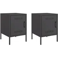 vidaXL Nachtkastjes 2 st 36x39x50,5 cm staal zwart