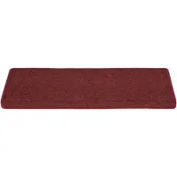 vidaXL Trapmatten 15 st 65x21x4 cm Bordeaux Rechthoekige Rand