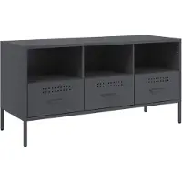 vidaXL Tv-meubel 100,5x39x50,5 cm staal antracietkleurig