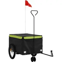 vidaXL Fietstrailer 45 kg ijzer zwart en groen