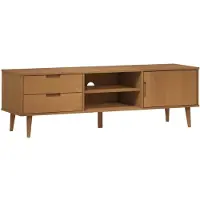 vidaXL TV-kast MOLDE, bruin, 158x40x49 cm, massief grenenhout