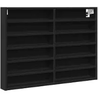 vidaXL Vitrinekast 80x8,5x58 cm bewerkt hout zwart