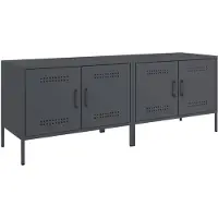 vidaXL Tv-meubelen 2 st 68x39x50,5 cm staal antracietkleurig