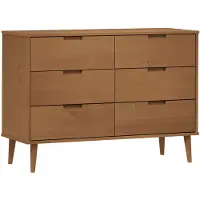 vidaXL Ladekast MOLDE 113x40x80 cm massief grenenhout bruin