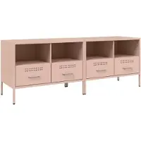 vidaXL Tv-meubelen 2 st 68x39x50,5 cm staal roze