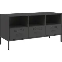vidaXL Tv-meubel 100,5x39x50,5 cm staal zwart