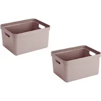 Sunware opbergbox Sigma - 5x stuks - kunststof - 32 liter - roze - opberg dozen/bakken - opbergers - 45 x 35 x 24 cm