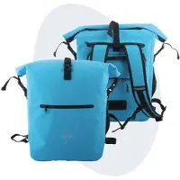 Voltano Luxe Fietstas / Rugtas 28L - Gletsjer Blauw - Enkele Pakaftas - 100% Waterdicht