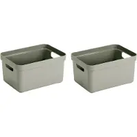 Sunware Opbergbox Sigma - 8x - kunststof - lichtgroen - 13 liter - Opbergbakken/opbergers - 35 x 25 x 18 cm