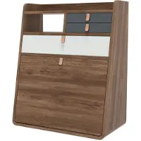 Harto Gaston Secrétaire Stained Oak | Light Grey | Slate Grey | 60 cm