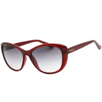 Calvin Klein Milky Burgundy montuur met grijze gradiënt glazen zonnebril