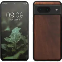Kwmobile telefoonhoesje geschikt voor Google Pixel 8 - Hoesje met bumper in vintage bruin / bruin - Backcover - hout