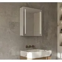 Schaere - Aluminium Badkamer Spiegelkast - Directe Verlichting - Spiegelverwarming - Stopcontact Inclusief Usb - Make-Up Spiegel - Sensor Schakelaar 60×70 cm