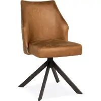 De Bommel Meubelen Eetkamerstoel Alicia - Bull Camel - Kunstleer - Cognac - Modern - Eettafelstoel - Keukenstoel - Eetstoel - Stoel eetkamer