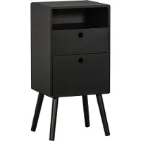 Woood Ozzy Nachtkastje - Hout - Zwart - 75x36x30