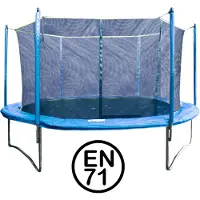 Garlando - Combi XXL - Trampoline met Veiligheidsnet - voor Kinderen en Volwassenen - Rond - 427 cm - met Veilige Rand - Blauw