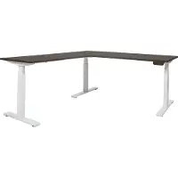 Schaffenburg Dextro Plus Hoek-opstelling elektrisch zit/sta bureau frame Aluminium (RAL9006) blad Lichtgrijs 180CMx200CM