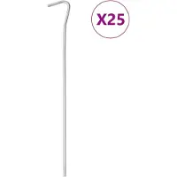 vidaXL Tentharingen 25 st Ø4 mm 23 cm gegalvaniseerd staal