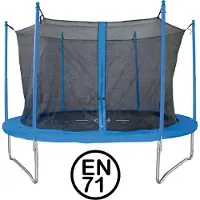 Garlando - Combi L - Trampoline met Veiligheidsnet - voor Kinderen en Volwassenen - Rond - 305 cm - met Veilige Rand - Blauw